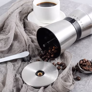 Hikeren Kaffeemühle Manuell/Hand mit Keramikmahlwerk,Espressomühle mit 8 Mahlstufen