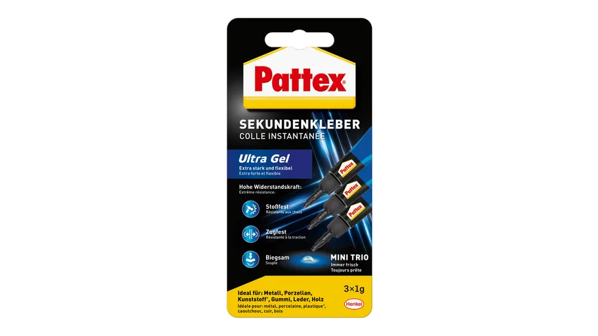 Pattex Ultra Gel Mini Trio Sekundenkleber 3x1g 5 g