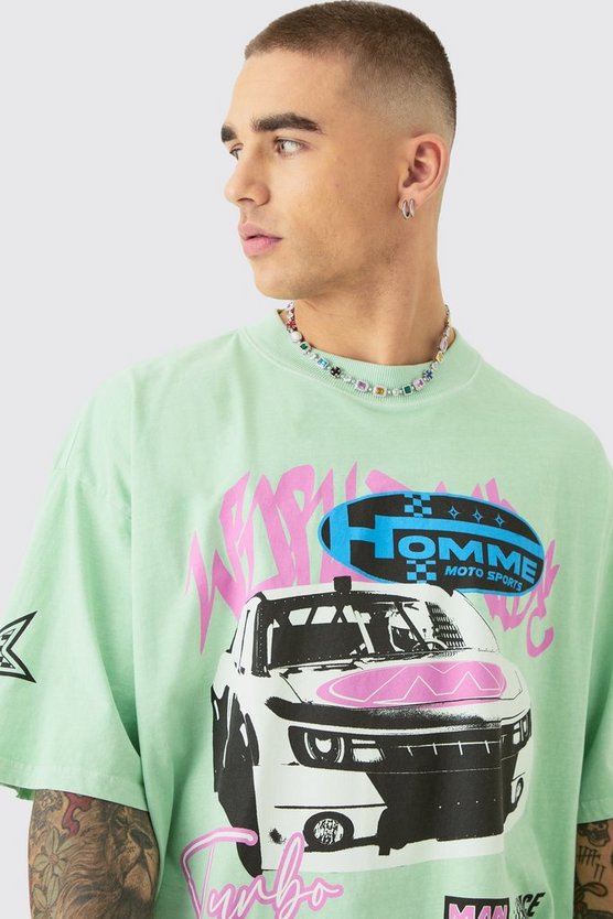 Oversize T-Shirt mit Graffiti-Print