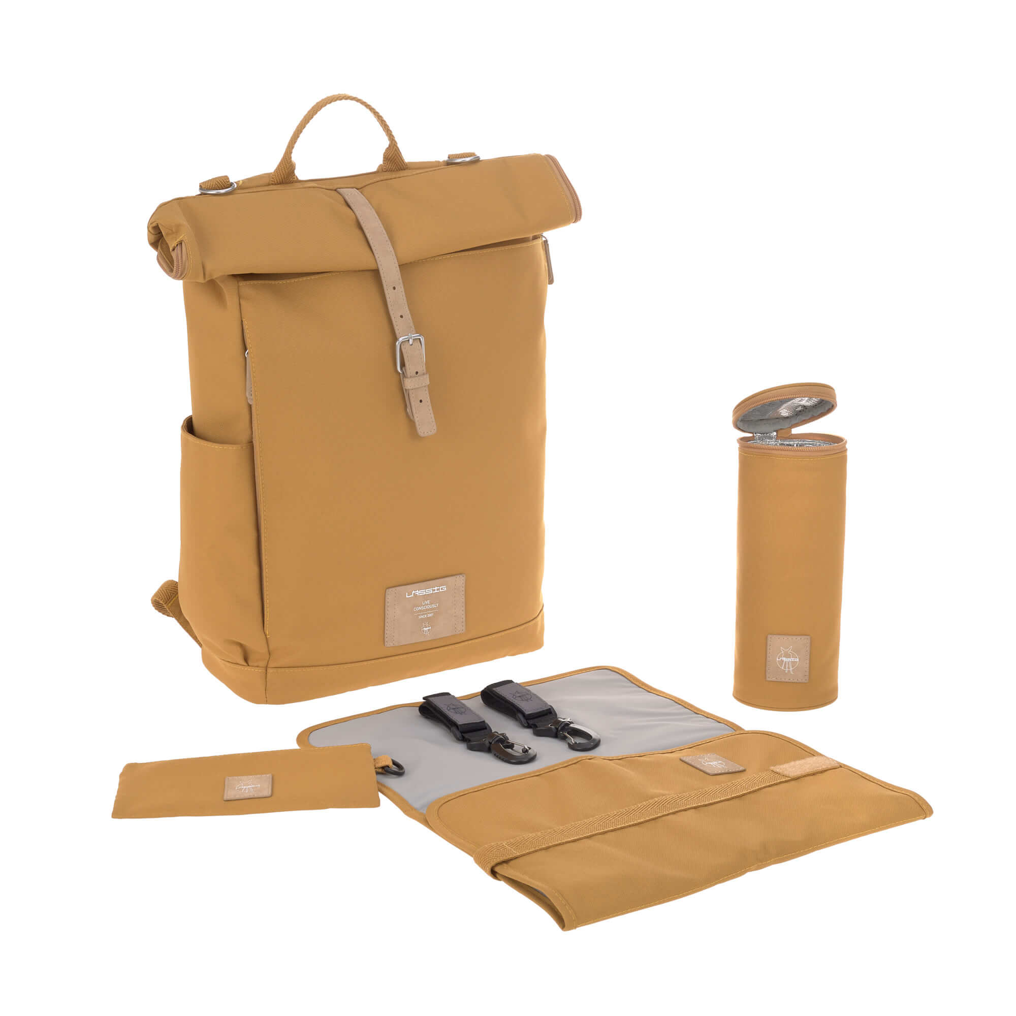 Wickelrucksack - Rolltop Backpack, Curry
