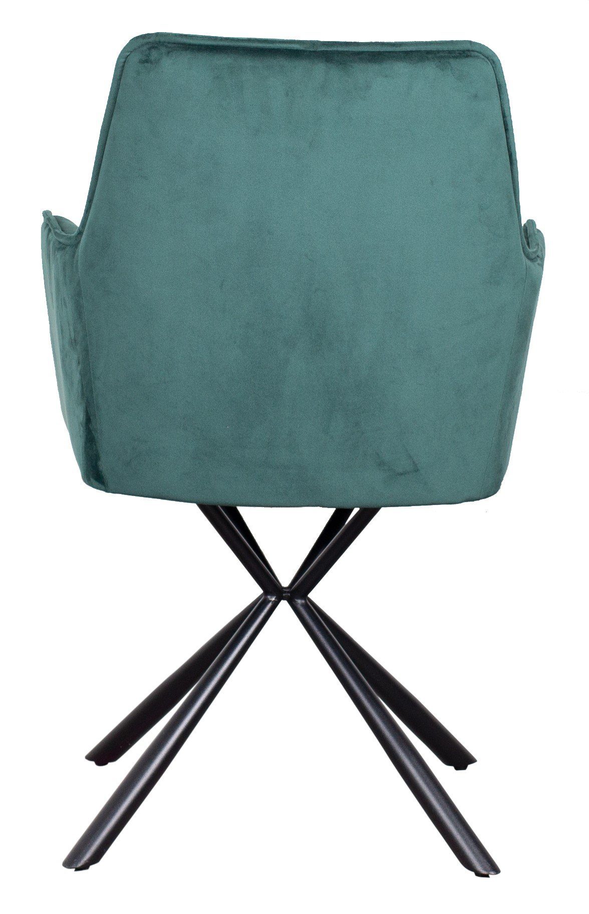 bene living Essgruppe Baumkantentisch Turin, 4er Set Diningsessel Bergamo grün, (Indoormöbelset, 5-tlg), Akazienholz - Samtbezug - Esszimmer, Wohnzimmer, Büro