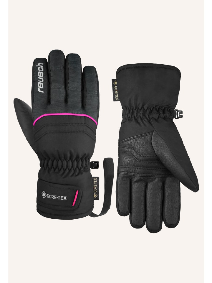 Reusch Fingerhandschuhe Teddy GORE-TEX in 7771 blck/blck melang/pink glo günstig kaufen