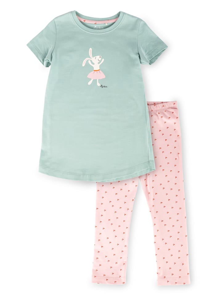 Sigikid Pyjama, kurzarm Kinder Schlafanzug in türkis/rosa günstig kaufen