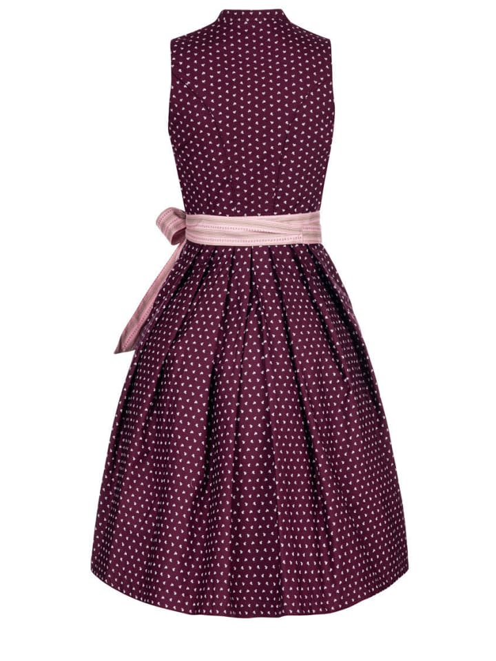 Nübler Dirndl midi Rita in Weinrot-Rosa günstig kaufen