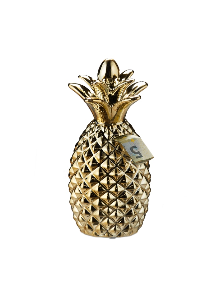 relaxdays Spardose Ananas in Gold - (H)24 x Ø 10,5 cm günstig kaufen onesize