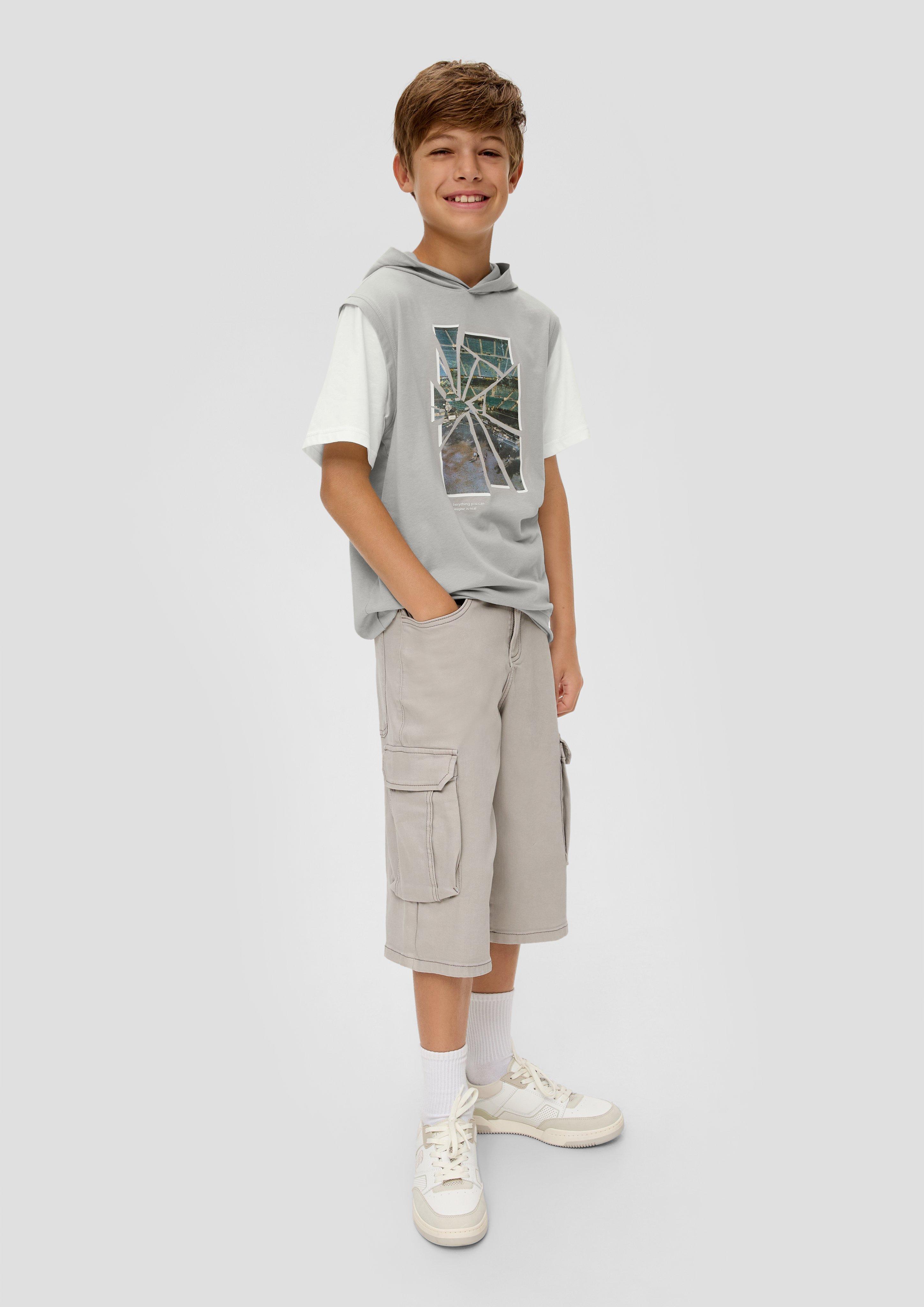 Kapuzenshirt mit Kontrast-Ärmeln  2143083-9114