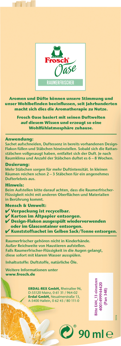 Duftstäbchen Raumerfrischer Nachfüllpack Orangenblüte, 90 ml