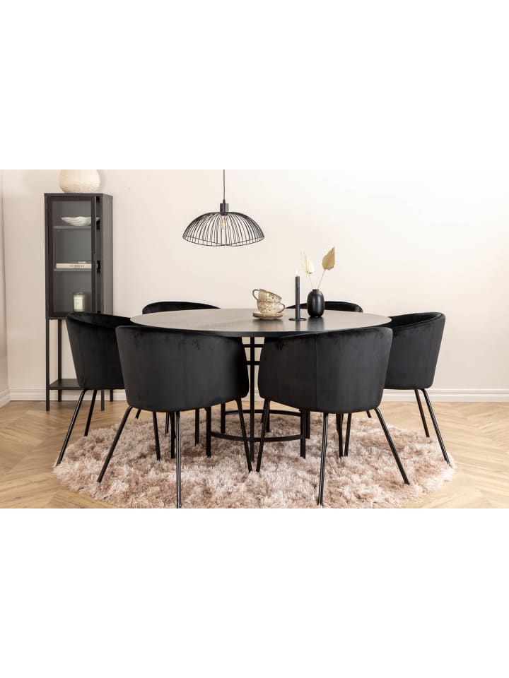 ebuy24 Essgruppe Copenhagen (7-teilig) Schwarz 140 x 140 cm günstig kaufen onesize