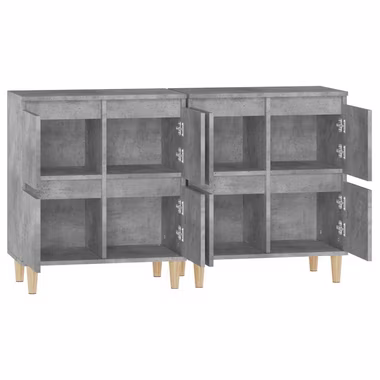 vidaXL Anrichte Sideboards 2 Stk Betongrau 60x35x70 cm Holzwerkstoff Kommode