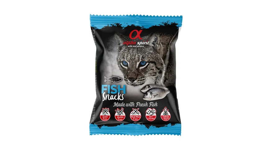 alpha spirit Cat Snacks Bag gewürfelt Fisch 50 g 50 g