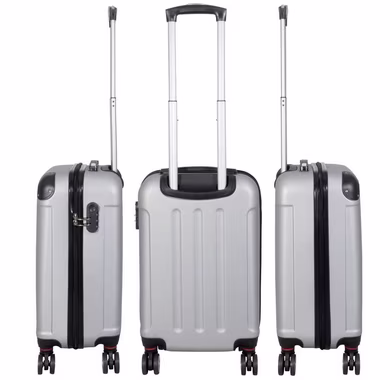 MONOPOL® Hartschalen-Trolley Hartschalen-Trolley Reisekoffer ABS Hartschalenkoffer 4 Doppelrollen, Hartschale & Zahlenschloss & 4 Doppelrolle