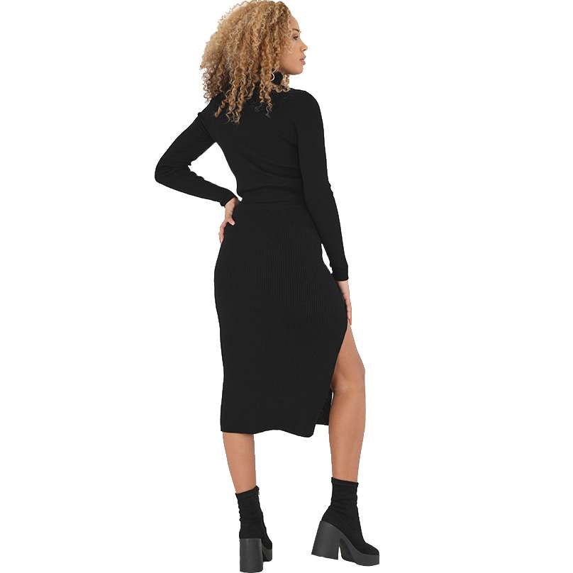 BRAVE SOUL Tartan Damen gerippter Maxi Rock LKS-364TARTAN