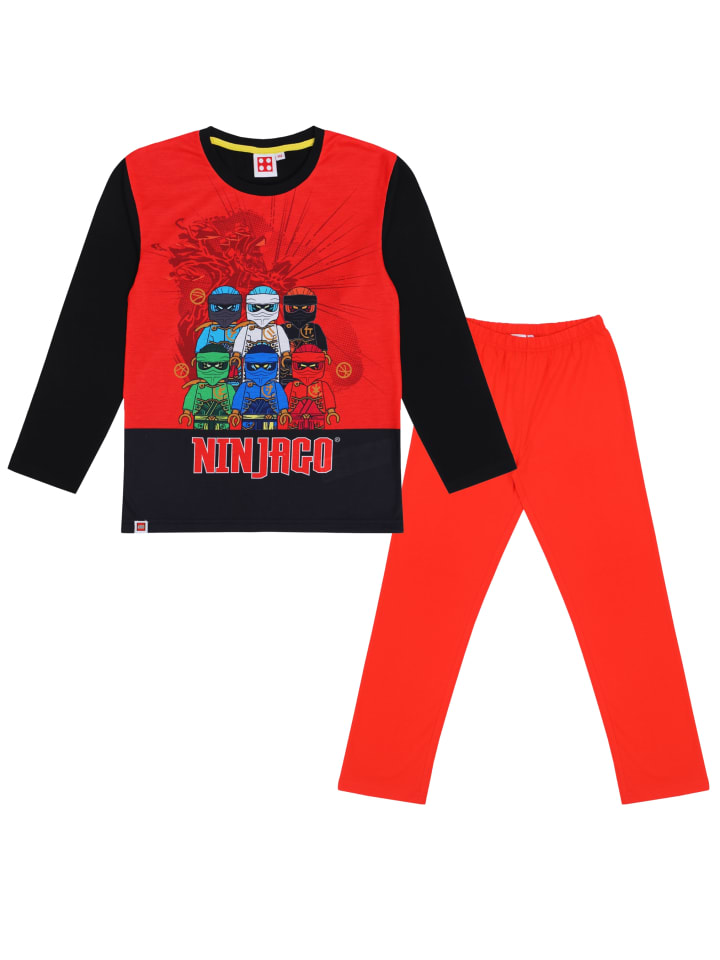 LEGO LEGO Ninjago Jungen Schlafanzug Pyjama langarm in rot günstig kaufen