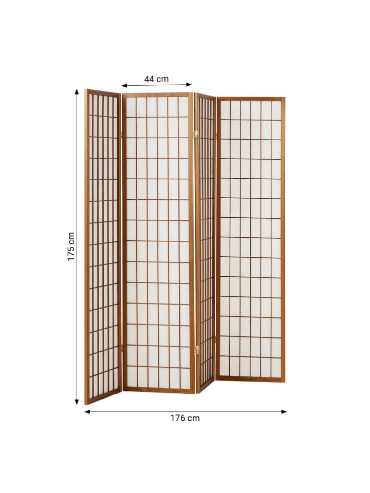 Homestyle4u 4-tlg. Paravent in Braun 176x175 günstig kaufen onesize