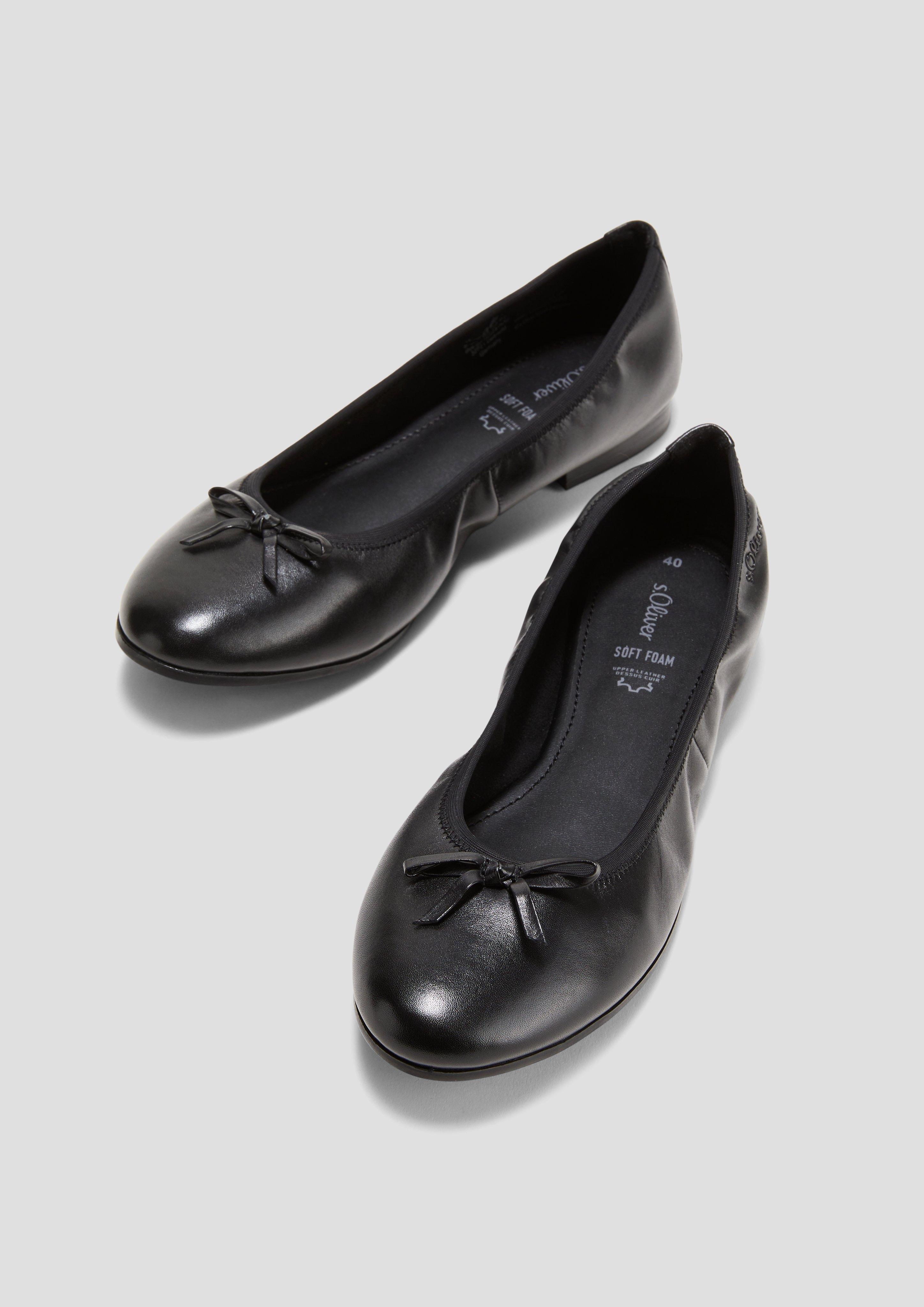 Klassische Leder-Ballerinas mit Schleifchen-Detail  6008820-022
