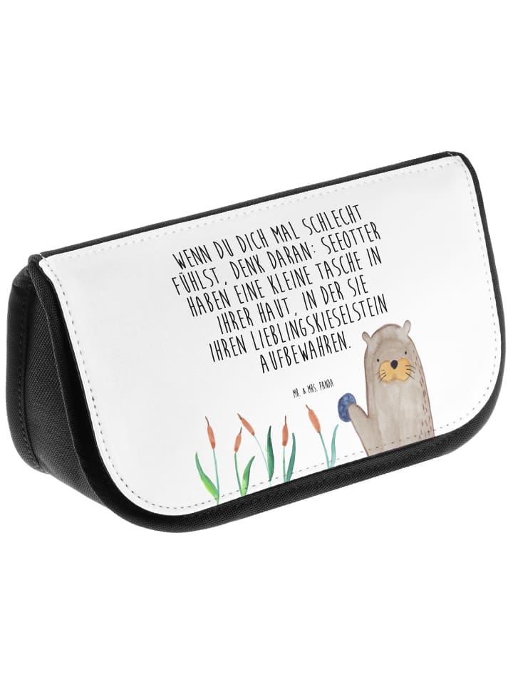 Mr. & Mrs. Panda Kosmetiktasche Otter Stein mit Spruch in Weiß günstig kaufen onesize