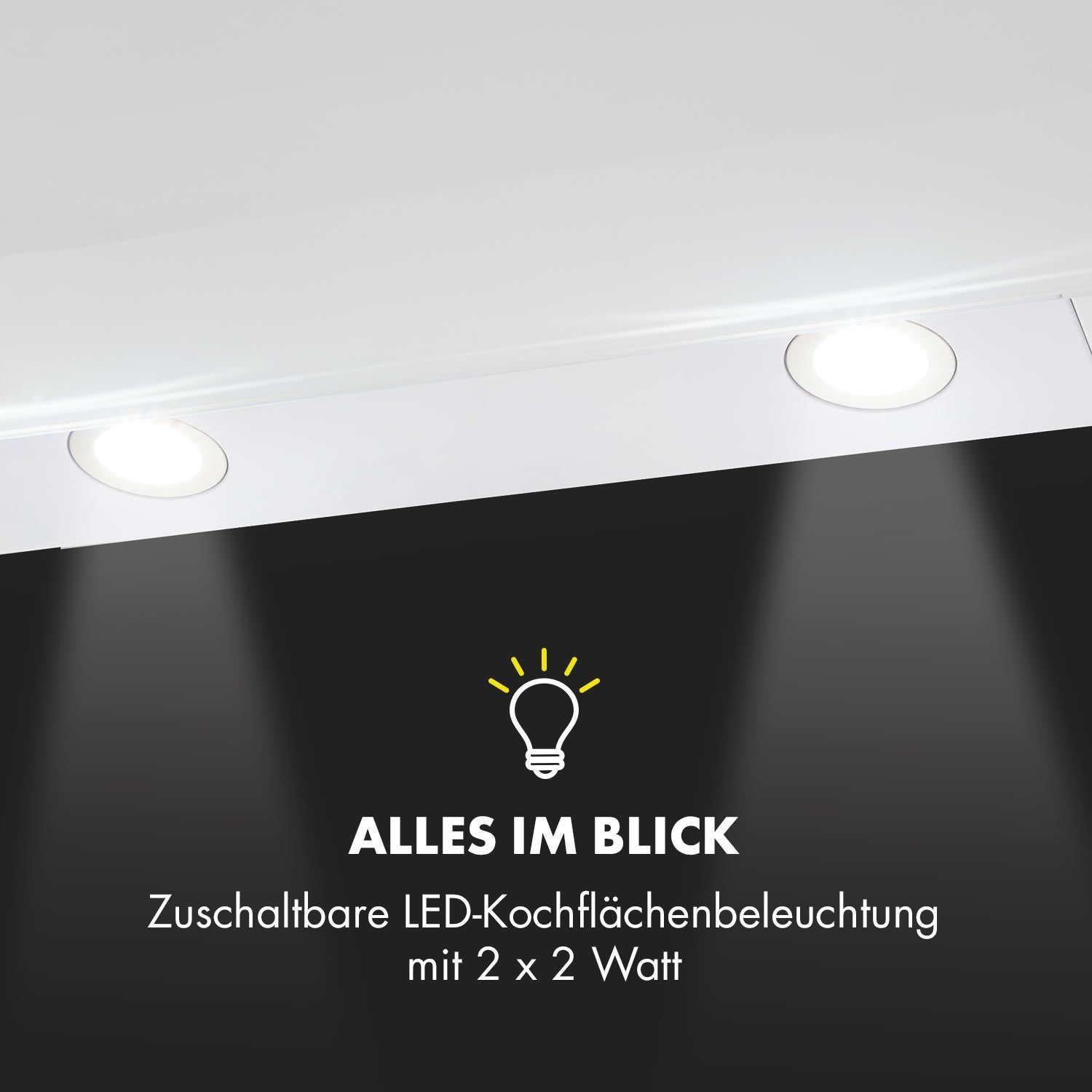 Klarstein Deckenhaube Serie TK15-Annabelle60WH Annabelle 60, Abzugshaube kopffrei Abluft Umluft Haube Wand