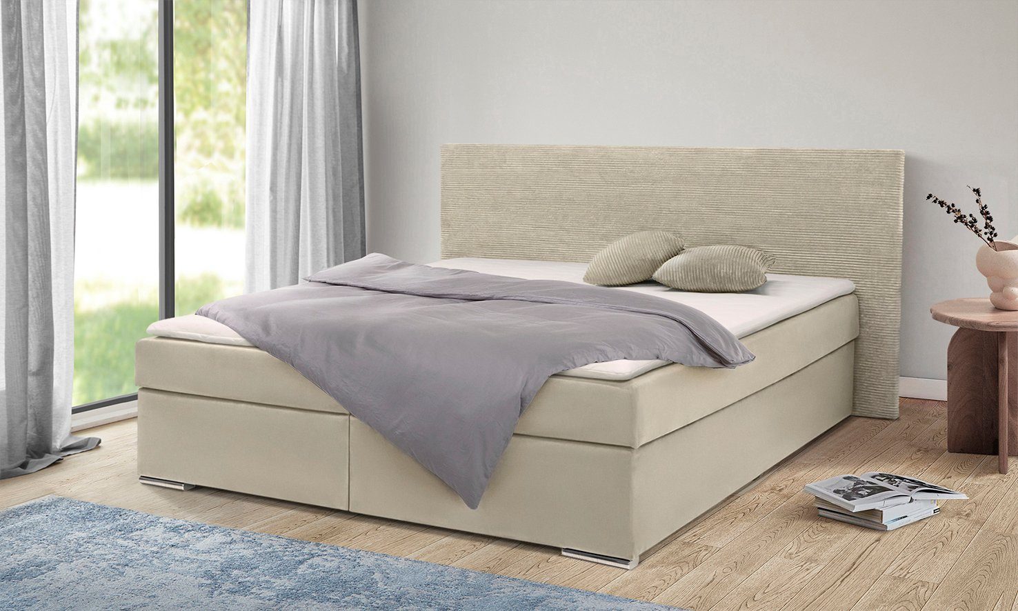 INOSIGN Boxbett Evina, Inkl. Stauraum und Topper, wahlweise in H2 oder H3