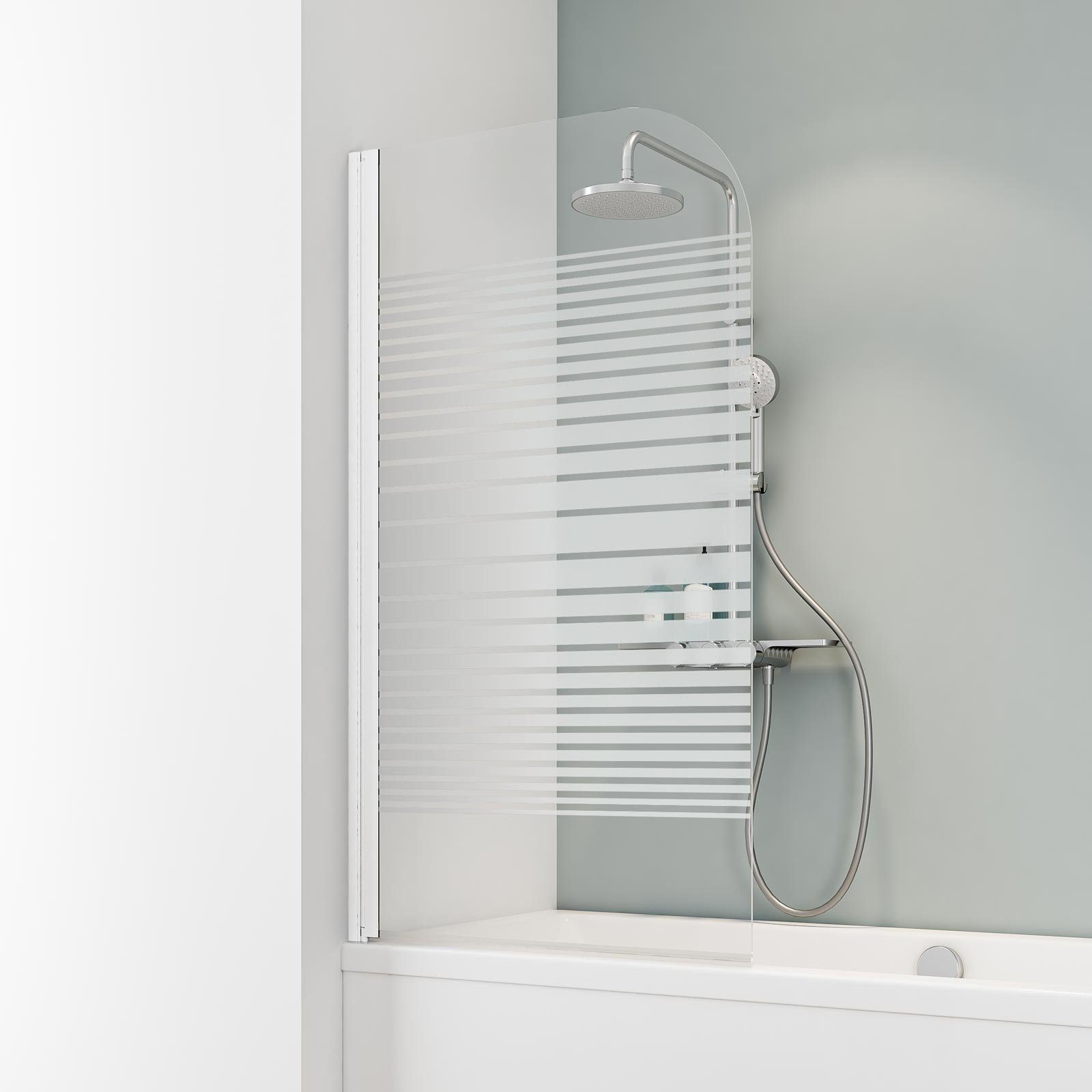 Schulte Badewannenaufsatz Komfort, 5 mm Sicherheitsglas, (1 tlg), BxH: 80 x 140 cm, Dekor Querstreifen, pendelbar
