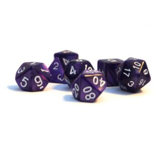 Würfelset Pearl: Purple/White (7)