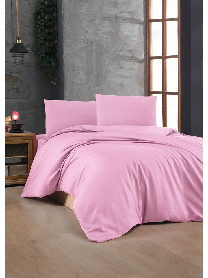 Colourful Cotton Renforcé-Bettwäsche-Set in Rosa günstig kaufen
