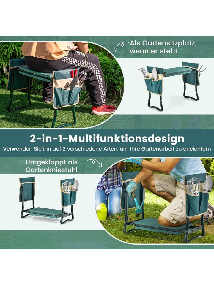 COSTWAY 2 in 1 Kniebank für Garten in Grün günstig kaufen onesize