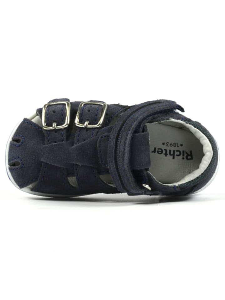 Richter Shoes Leder-Halbsandalen in Dunkelblau günstig kaufen