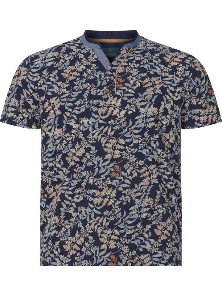 Charles Colby T-Shirt EARL QUINCELYN in dunkelblau gemustert günstig kaufen