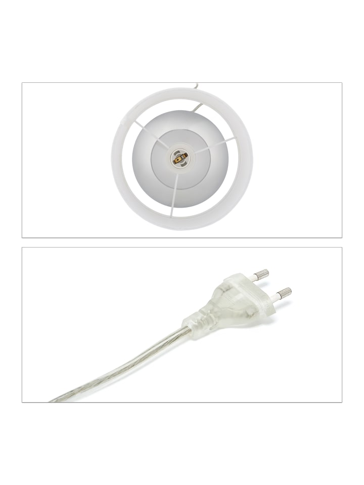 relaxdays Nachttischlampe in Silber - (H)28 x Ø 18 cm günstig kaufen onesize
