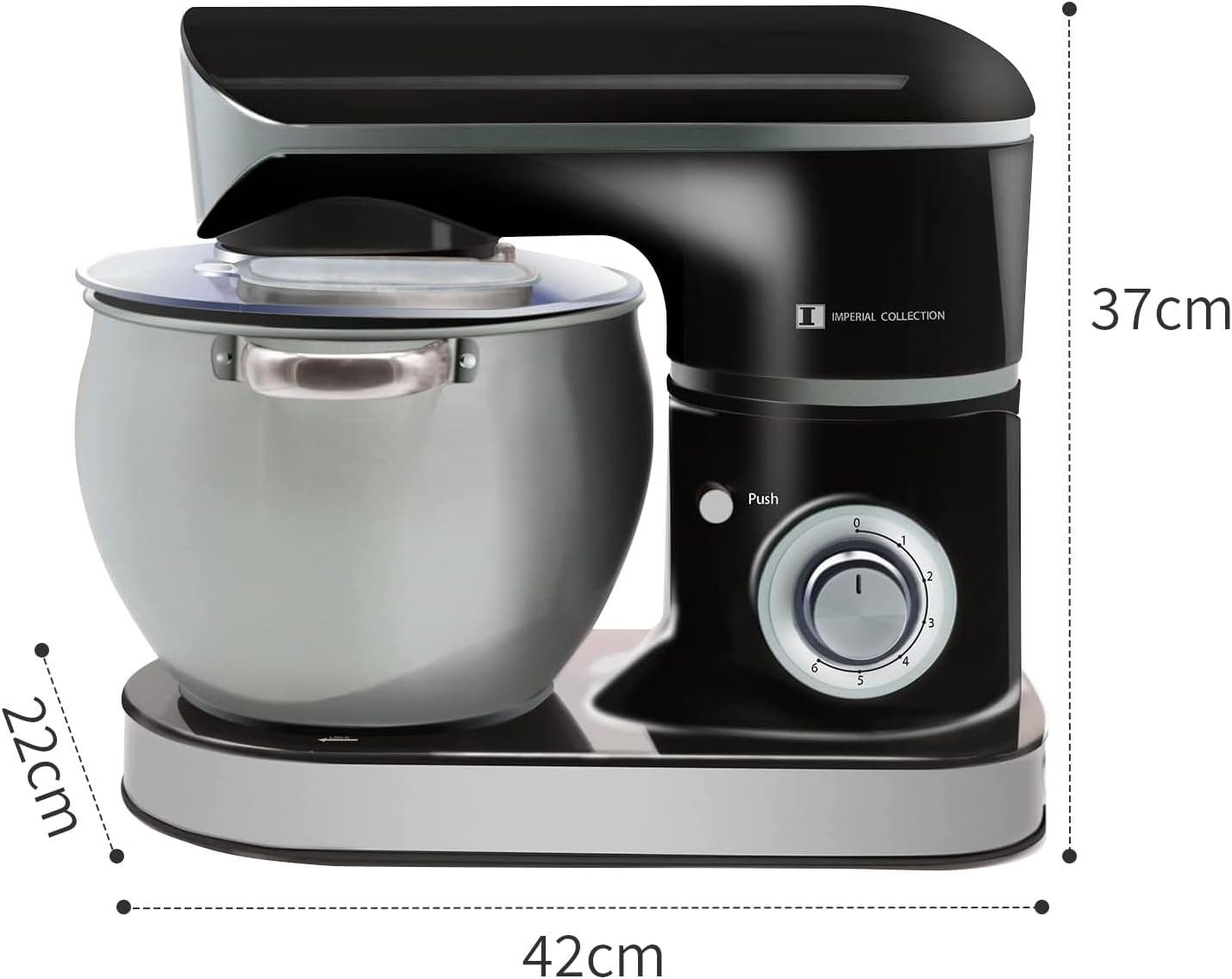 Kraftline Küchenmaschine Knetmaschine 2200W 6 Gänge 8.5 L Füllmenge Spülfest, 2200,00 W, 8,50 l Schüssel