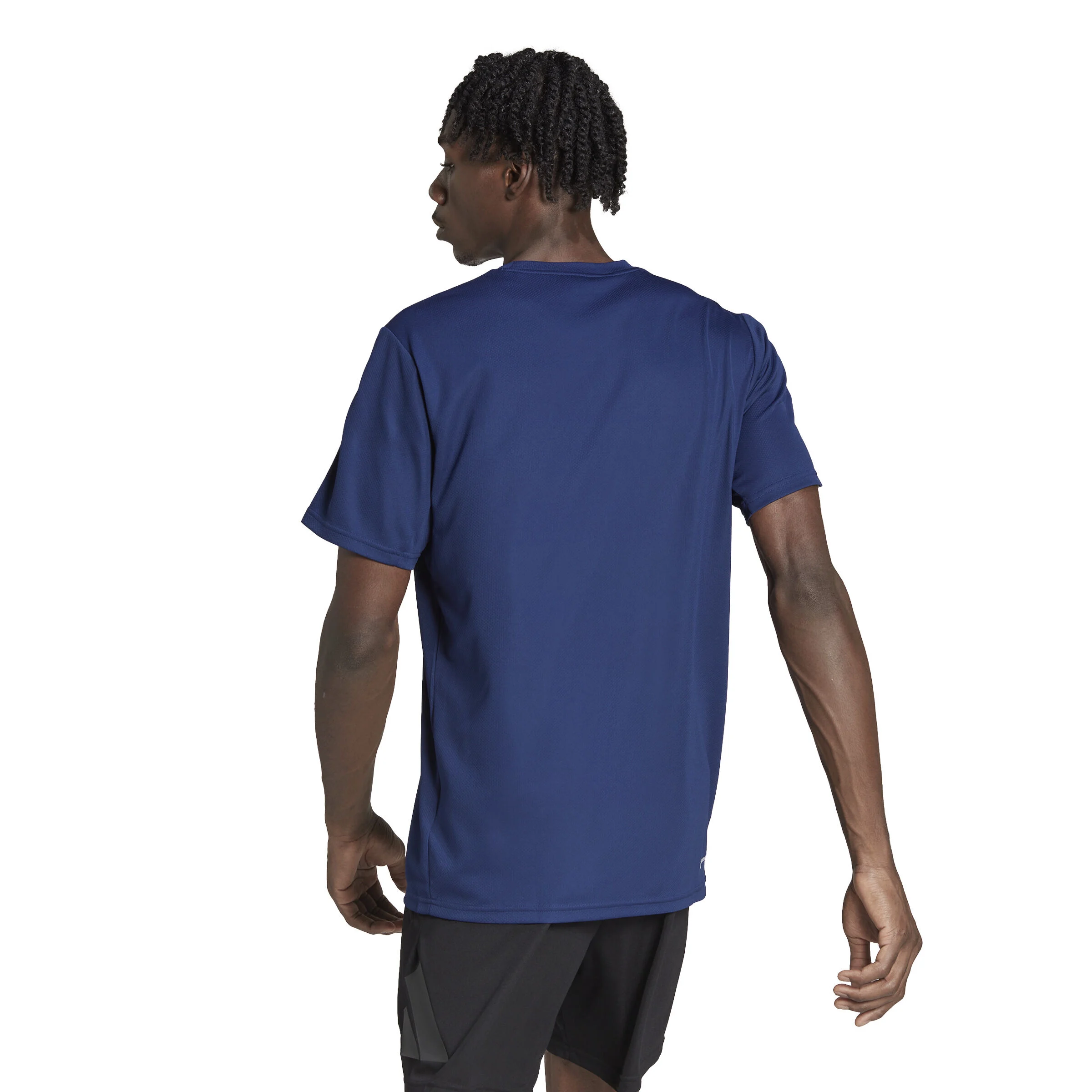 Training Essential Base 3 Stripes T-Shirt Herren - Dunkelblau, Weiß