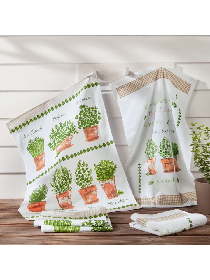 Erwin Müller Geschirrtuch-Set 5-tlg. in Kräuter günstig kaufen onesize