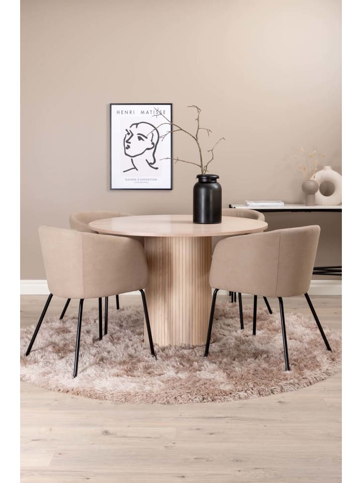 ebuy24 Essgruppe Bianca 2 (5-teilig) Whitewash 110 x 110 cm günstig kaufen onesize