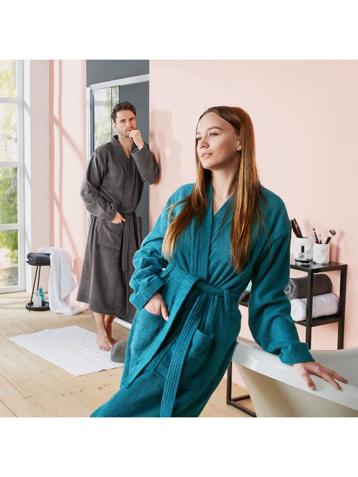 REDBEST Frottier Unisex-Bademantel Chicago in anthrazit günstig kaufen