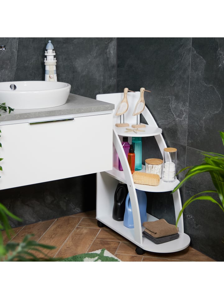 relaxdays Rollwagen in Weiß - (B)60 x (H)80 x (T)30 cm günstig kaufen onesize