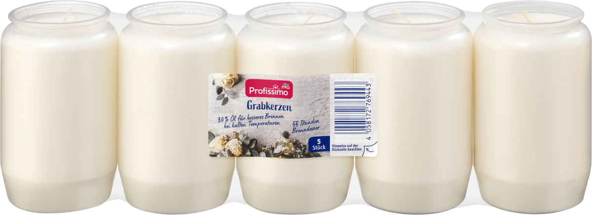 Grabkerze Nr.3 weiß, 5 St