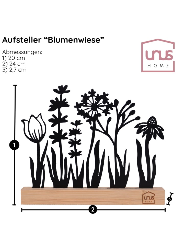 UNUS Aufsteller Blumenwiese in Schwarz günstig kaufen onesize