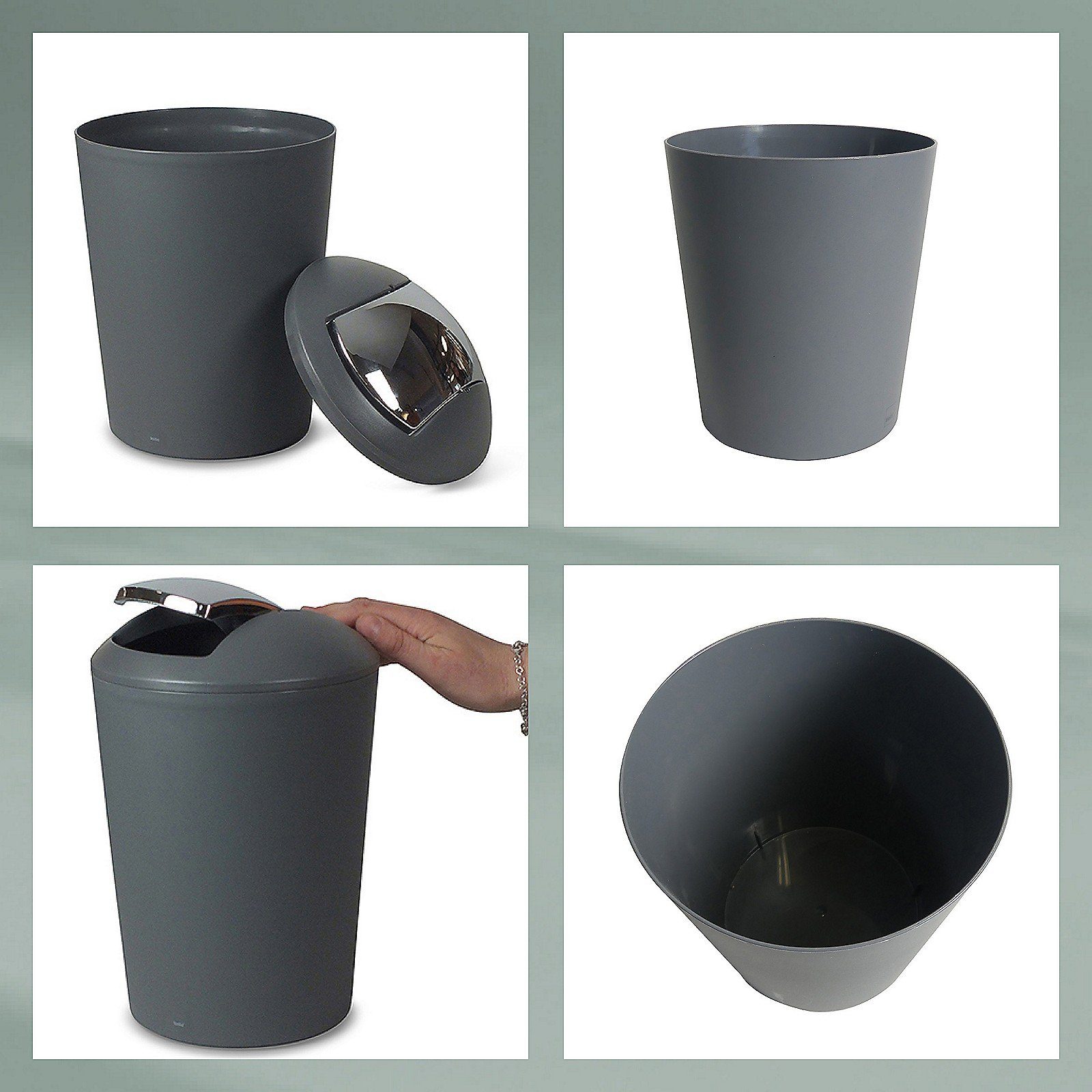 kela Kosmetikeimer Marta, 5 Liter, Schwingdeckeleimer, Deckel abnehmbar, matte Optik, Kunststoff