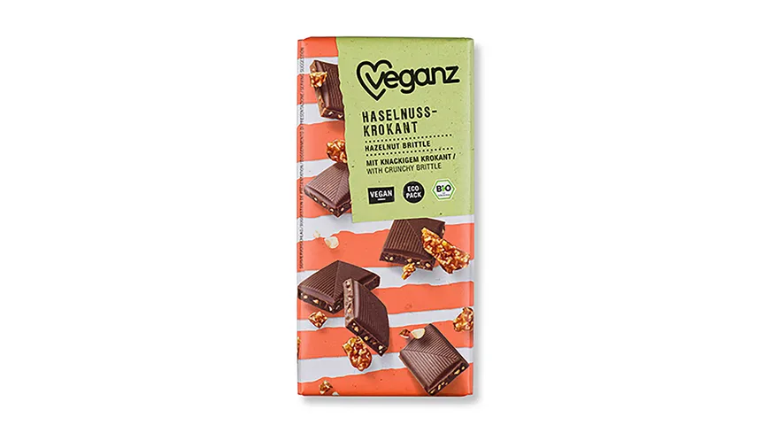 Veganz Bio Rice Choc Haselnuss & Krokant 80 g