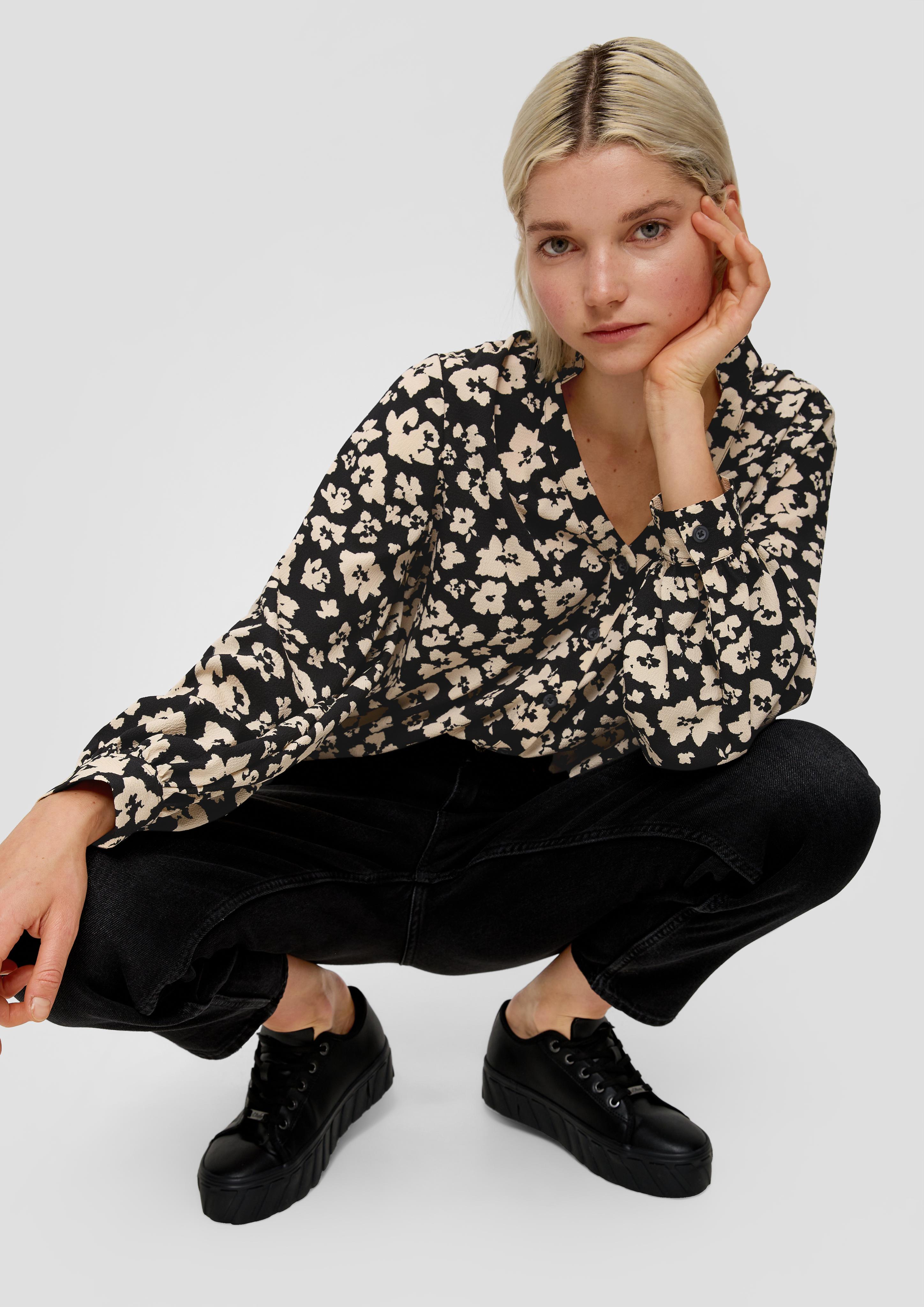 Crêpe-Bluse mit Allover-Print  2133449-99A0