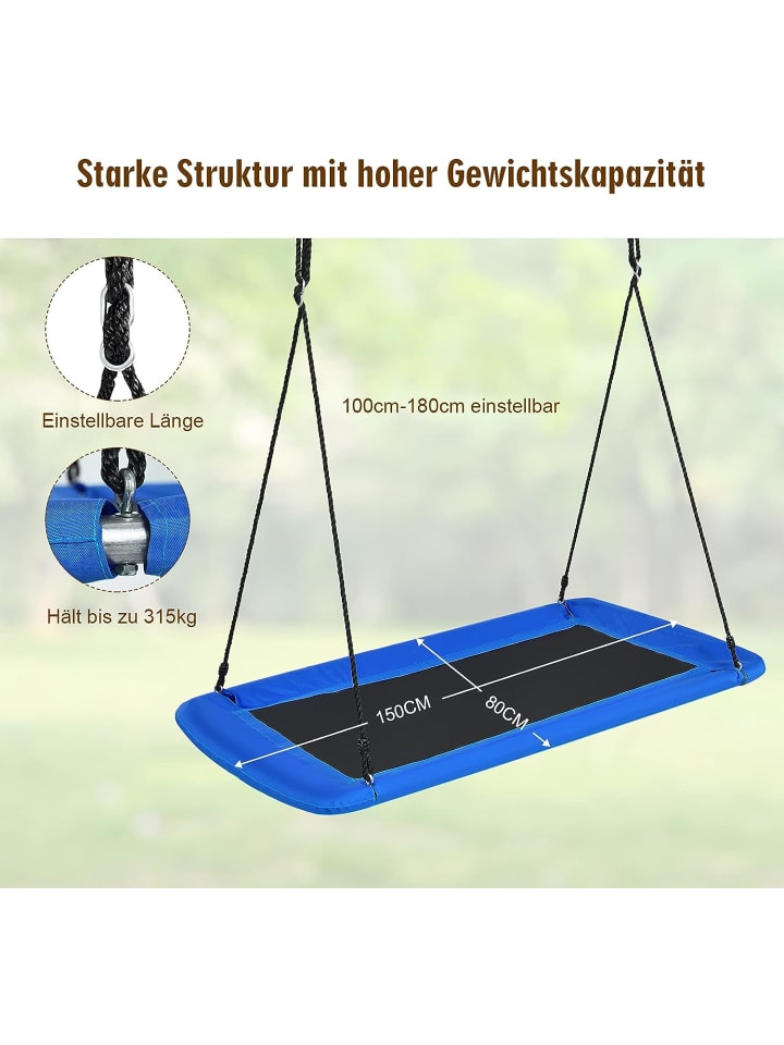 COSTWAY Nestschaukel in Blau günstig kaufen 150 x 80 cm