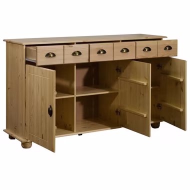 vidaXL Sideboard Sideboard 134x39x79,5 cm Massivholz Kiefer (1 St)