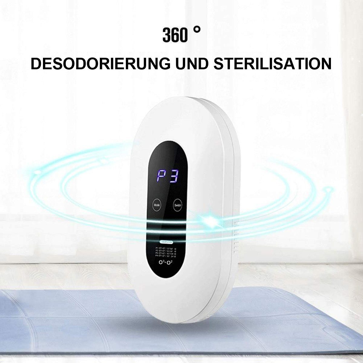 Yoyaxi Luftreiniger Luftreiniger - intelligente Luftdesinfektionsmaschine, Haushaltsgerät mit negativen Ionen und Ozon, Formaldehydpurifikator