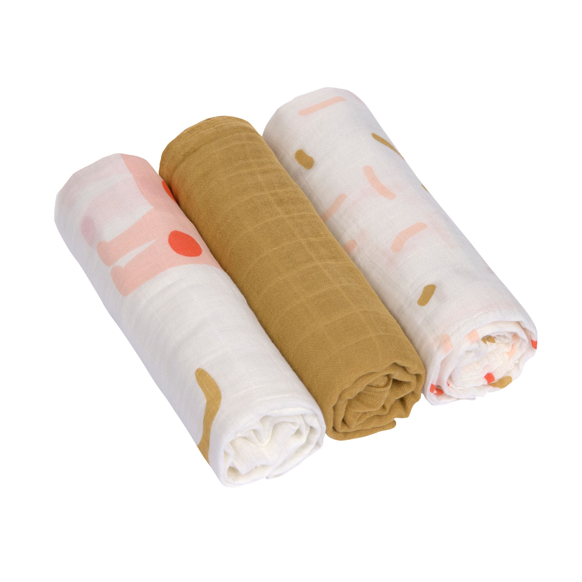Mulltücher 3er Set 80 x 80 cm - Little Mateys, Spicy Orange