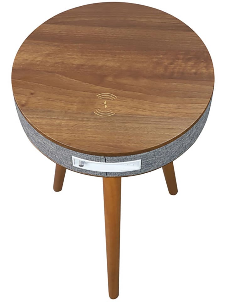 Bolaris Bluetooth-Lautsprecher-Beistelltisch in Braun - (H)59 x Ø 38,5 cm günstig kaufen onesize