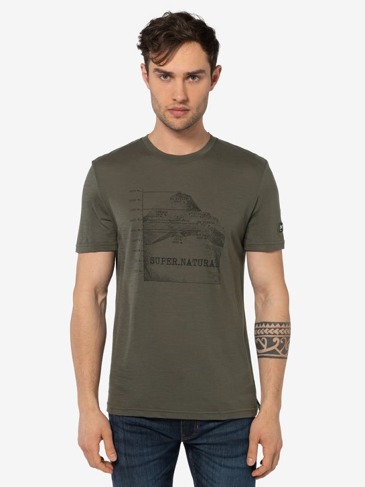 super.natural Merino T-Shirt 7 PEAKS TEE in braun günstig kaufen