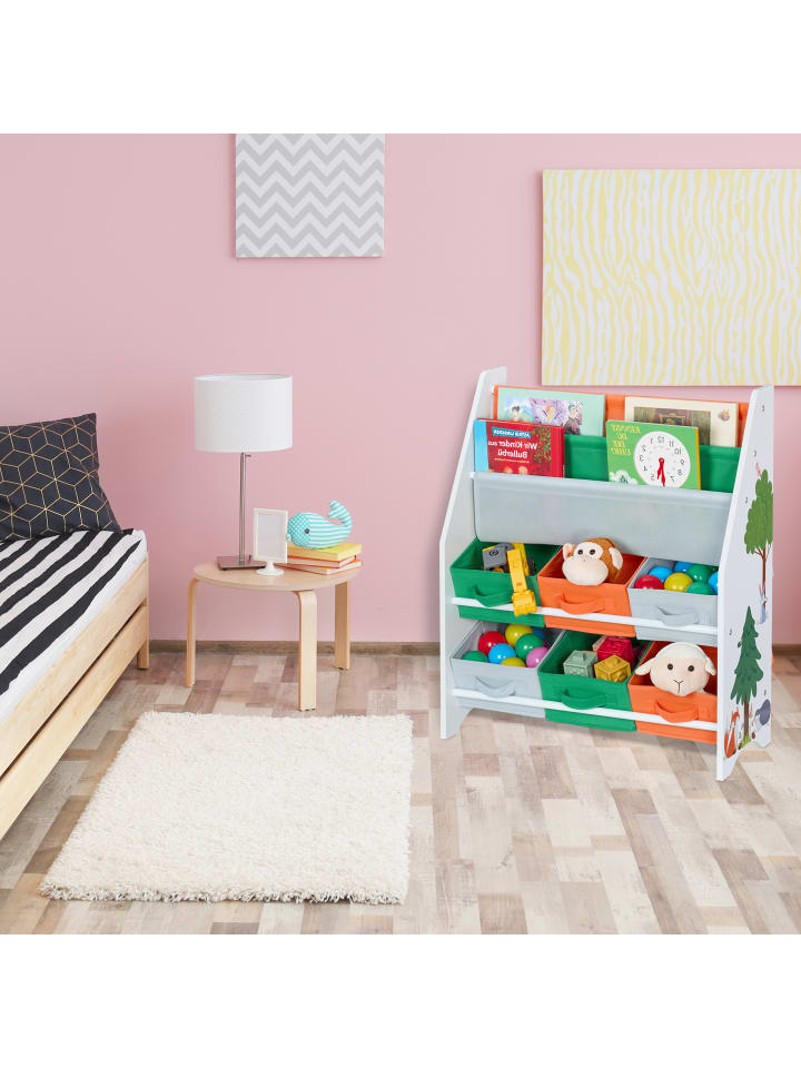 relaxdays Kinderregal in Bunt - (B)62,5 x (H)74 x (T)31 cm günstig kaufen onesize