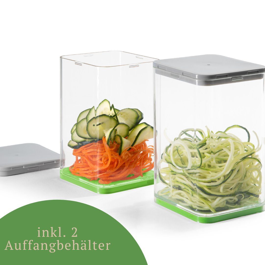 Genius Gemüseschneider Nicer Dicer Julietti 17 Teile, Zoodle Maker + Würfelschneider in einem Set für Spiralen und Würfel