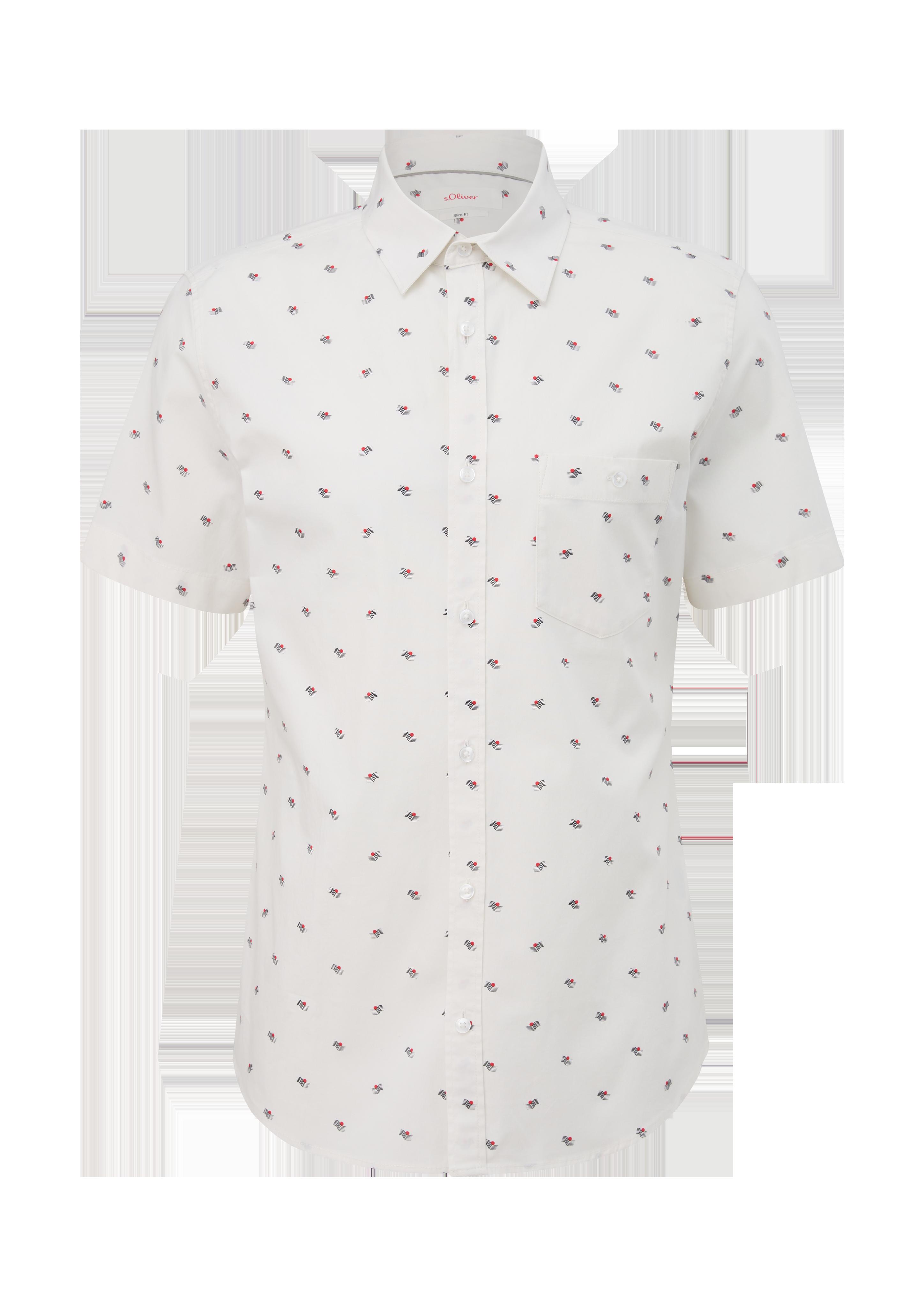 Slim: Kurzarmhemd mit Alloverprint  2131013-01A6
