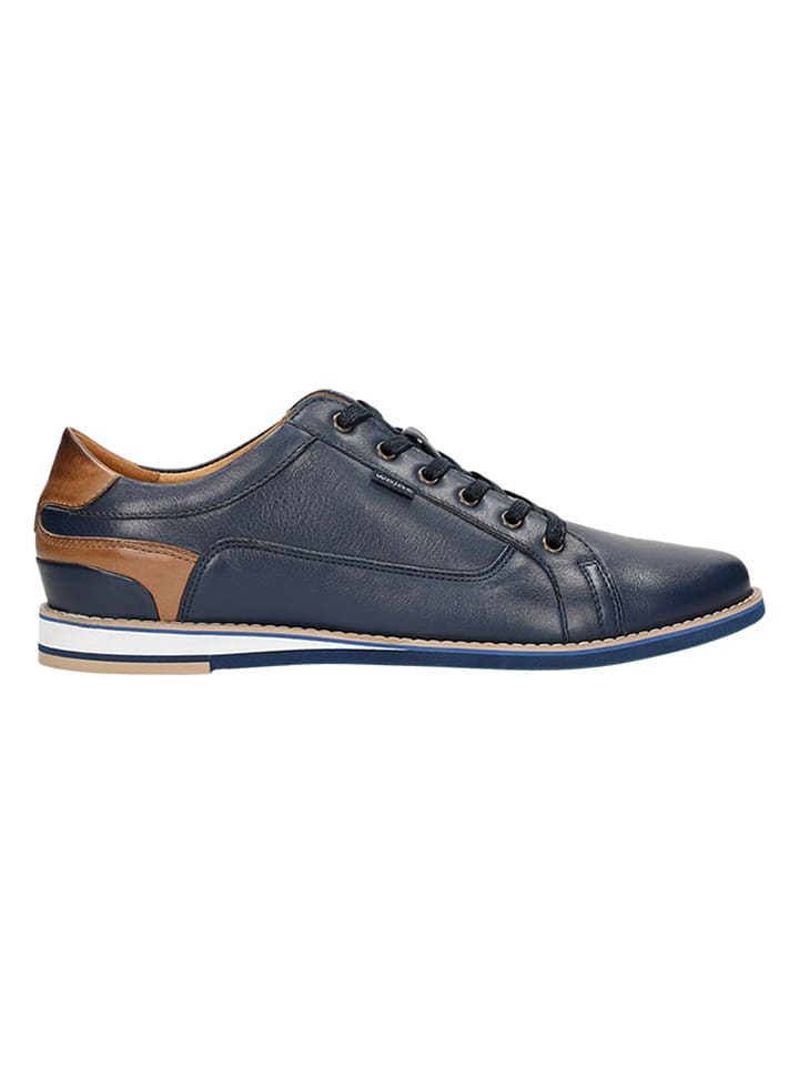 Wojas Leder-Sneakers in Dunkelblau/ Braun günstig kaufen